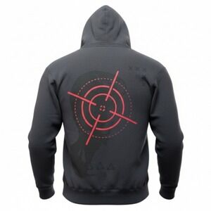 Prime Essentials Men's Dark Gray Graphic Hoodie‎ Sweatshirt Size Small